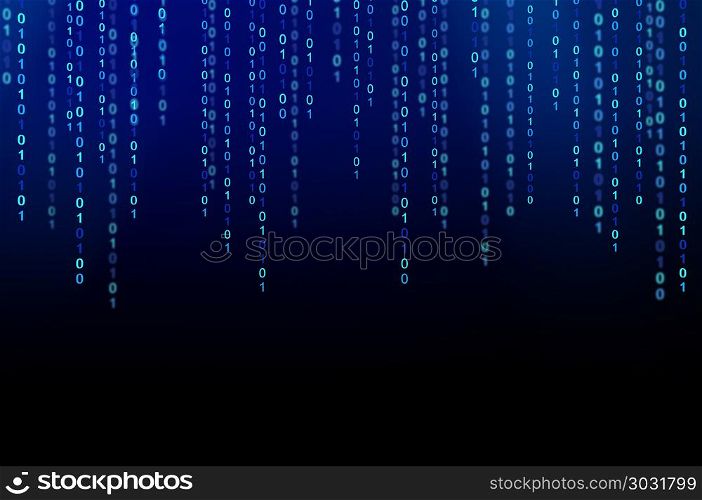 01 or binary data on the computer screen isolated on black backg. 01 or binary data on the computer screen isolated on black background, 3d illustration. 01 or binary data on the computer screen isolated on black background, 3d illustration