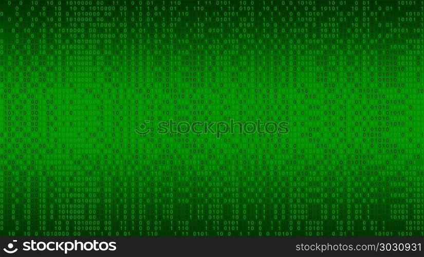 01 or binary data on the computer screen isolated on green backg. 01 or binary data on the computer screen isolated on green background, 3d illustration. 01 or binary data on the computer screen isolated on green background, 3d illustration