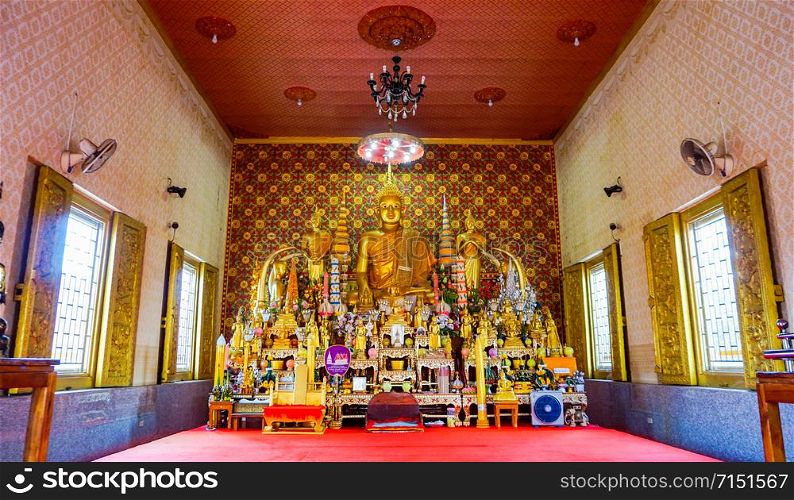 08/10/2019:Nakonphanom, thailand:Prathatpharenu(Pagoda) Located at Wat Prathatpharenu(Temple) landmark of nakonphanom province in thailand.