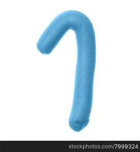 1 - Plasticine digits isolated over the white background