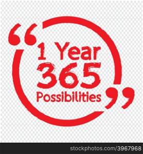 1 Year 365 Possibilities Lettering Illustration design