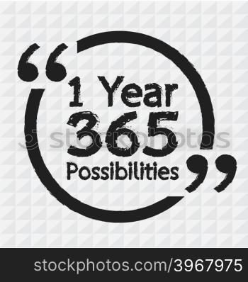 1 Year 365 Possibilities Lettering Illustration design