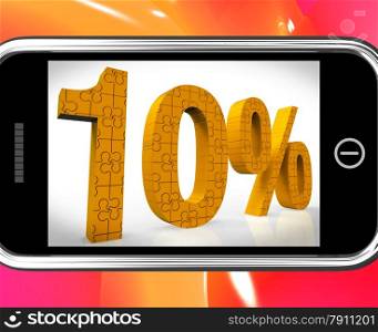 10% On Smartphone Showing Cheap Products And Price Deals&#xA;
