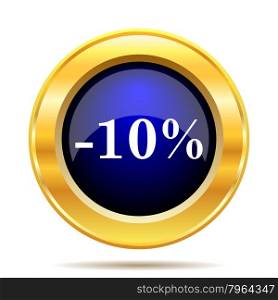 10 percent discount icon. Internet button on white background.