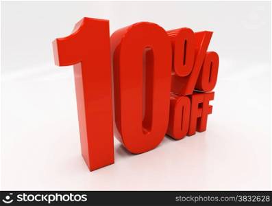 10 percent off. Discount 10. 3D illustration