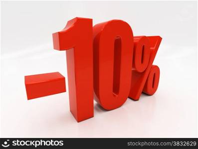 10 percent off. Discount 10. 3D illustration