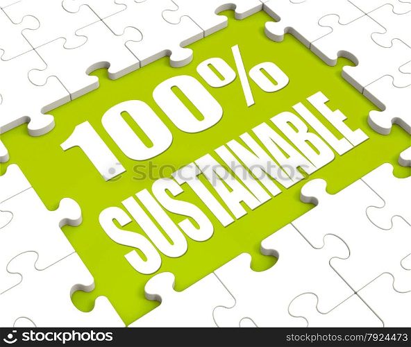 . 100% Sustainable Puzzle Showing Environment Protected And Recycling