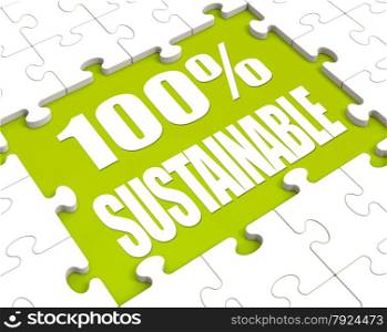 . 100% Sustainable Puzzle Showing Environment Protected And Recycling