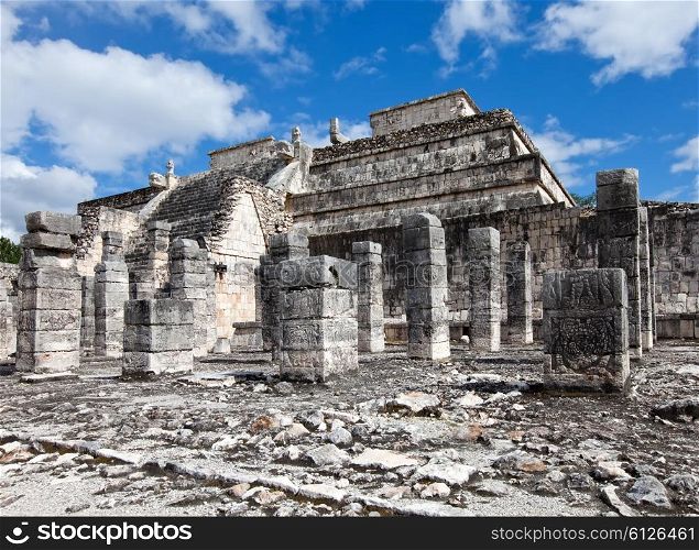 1000 pillars complex at Chichen Itza site, Yucatan, Mexico