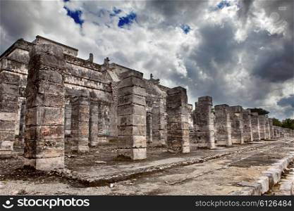 1000 pillars complex at Chichen Itza site, Yucatan, Mexico