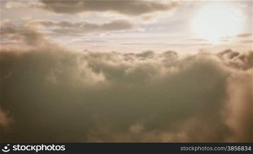 (1256) Beautiful Serene Sunset Clouds Aerial Animation. good for themes of heaven, fantasy, travel, adventure, future and time, nostalgia, dreams, romance, nostalgia