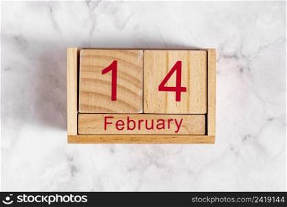 14 february wooden calendar