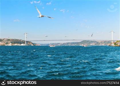 15 July Martyrs Bridge over the Bosphorus, Istanbul.. 15 July Martyrs Bridge over the Bosphorus, Istanbul