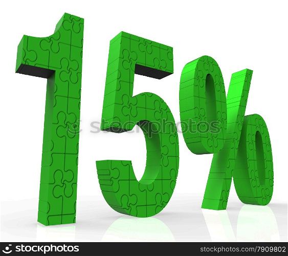 15% Sign Showing Fifteen Off Sales And Reduced Price&#xA;
