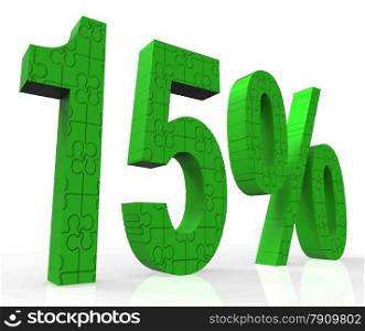 15% Sign Showing Fifteen Off Sales And Reduced Price&#xA;