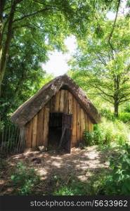 18th Century medieval woodcutters shed in forest