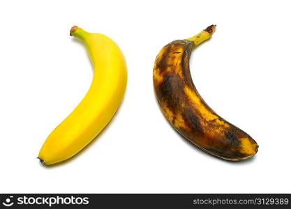 2 bananas isolated on white