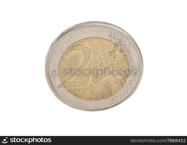 2 Euro cent coin isolated on white