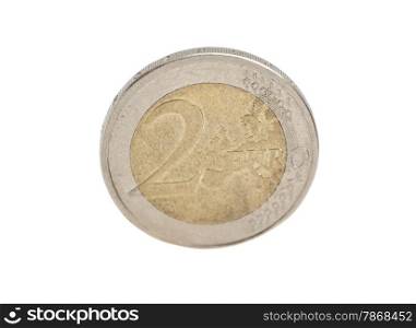 2 Euro cent coin isolated on white