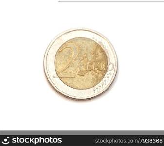 2 euro coin isolated on white background