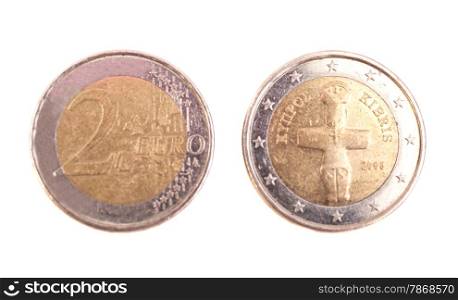 2 Euro - European Union money. Obverse and reverse