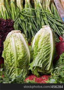 2 lettuces on sale on a Turkish street bazaar