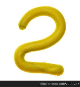 2 - Plasticine digits isolated over the white background
