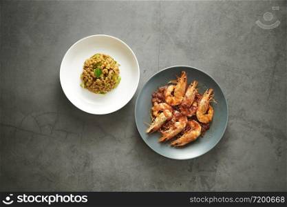 2 side dish Thai cuisine delicious looking with studio lighting
