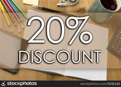 20 percent DISCOUNT - business concept with text - horizontal image