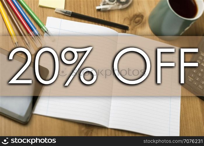 20 percent OFF - business concept with text - horizontal image