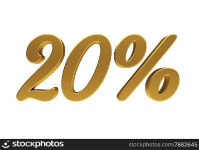 20 percent off. Discount 20. 3D illustration