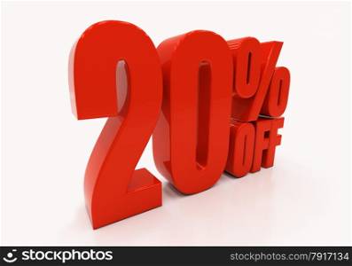 20 percent off. Discount 20. 3D illustration