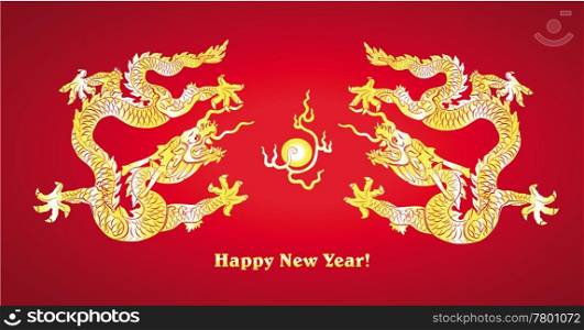 2012 Year of the Dragon design. Vector illustration. 2012 Year of the Dragon