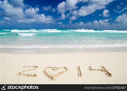 2014 on beach - concept holiday background
