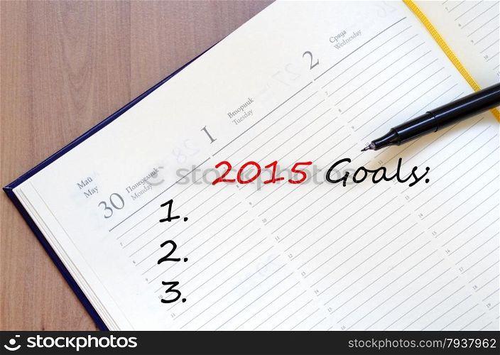 2015 Goals concept Notepad
