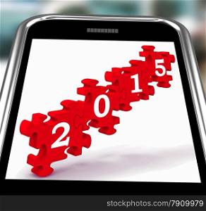 . 2015 On Smartphone Showing Future Celebrations And Festivities