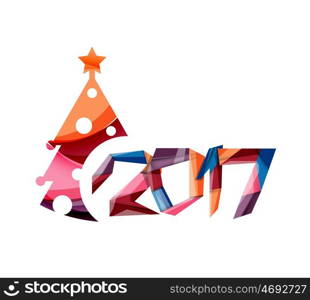 2017 Christmas and New Year Geometric Banner. 2017 Christmas and New Year Geometric Banner with white space for text. Greeting card element