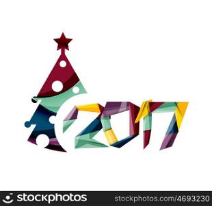 2017 Christmas and New Year Geometric Banner. 2017 Christmas and New Year Geometric Banner with white space for text. Greeting card element