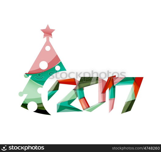 2017 Christmas and New Year Geometric Banner. 2017 Christmas and New Year Geometric Banner with white space for text. Greeting card element