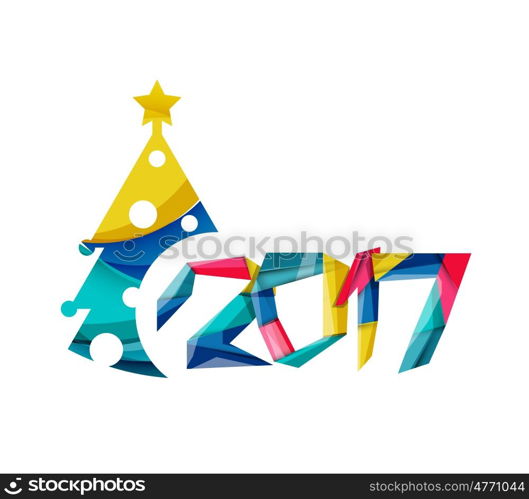 2017 Christmas and New Year Geometric Banner. 2017 Christmas and New Year Geometric Banner with white space for text. Greeting card element