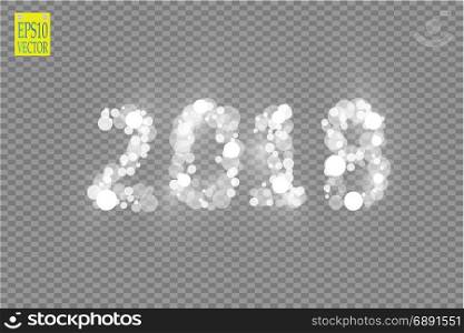 2018 glowing on a transparent background. 2018 glowing on a transparent background. Vector