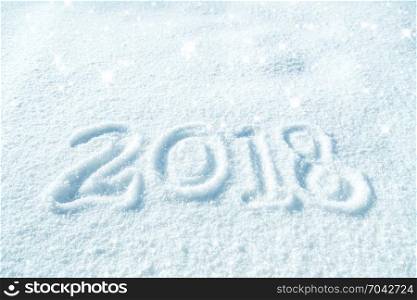 2018 written in natural shiny snow
