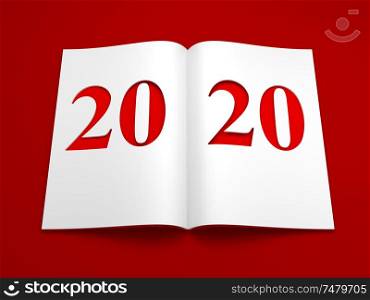 2020 Happy new year creative design background or greeting card. 3d rendering