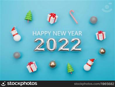 2022 Merry Christmas and Happy new year greeting card, 3d Style