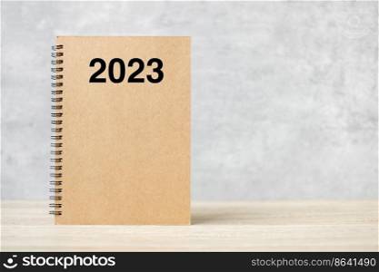 2023 Happy New Year calendar on table. countdown, Resolution, Goals, Plan,  Action and Mission Concept