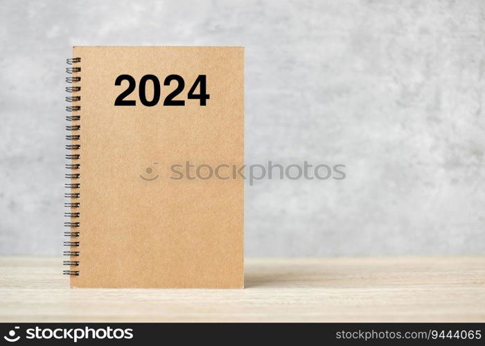 2024 Happy New Year calendar on table. countdown, Resolution, Goals, Plan,  Action and Mission Concept