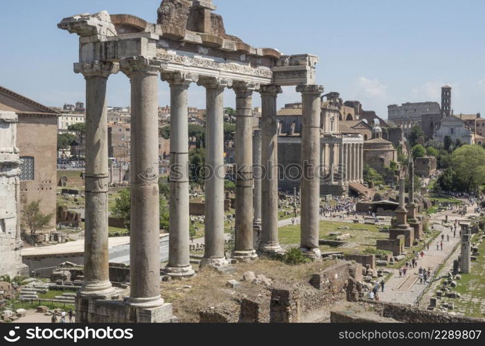 21 april 2018, Forum Romanum, Fori romani, ancient site of antique city of Rome, in Rome near Palatino hill