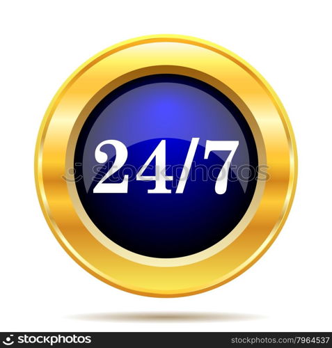 24 7 icon. Internet button on white background.