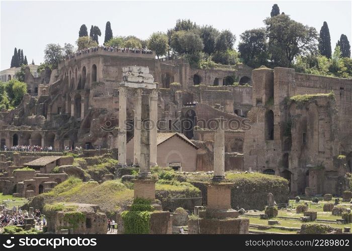 24 april 2018, Forum Romanum, Fori romani, ancient site of antique city of Rome, in Rome near Palatino hill