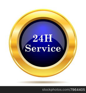 24H Service icon. Internet button on white background.